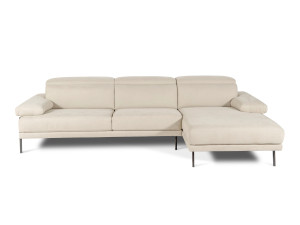 Модульный кожаный диван с подголовником и полуостровом