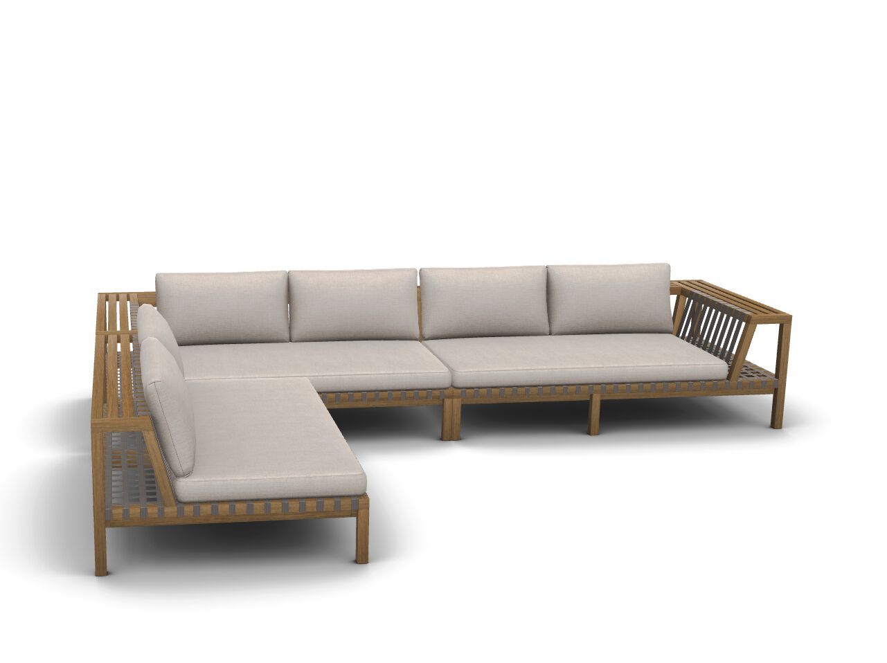 Угловой садовый диван из тикового дерева RODA сеть ARCH-00146577