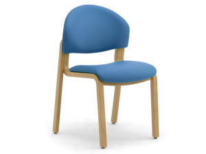 Штабелируемый стул из ламинированного дерева и ткани