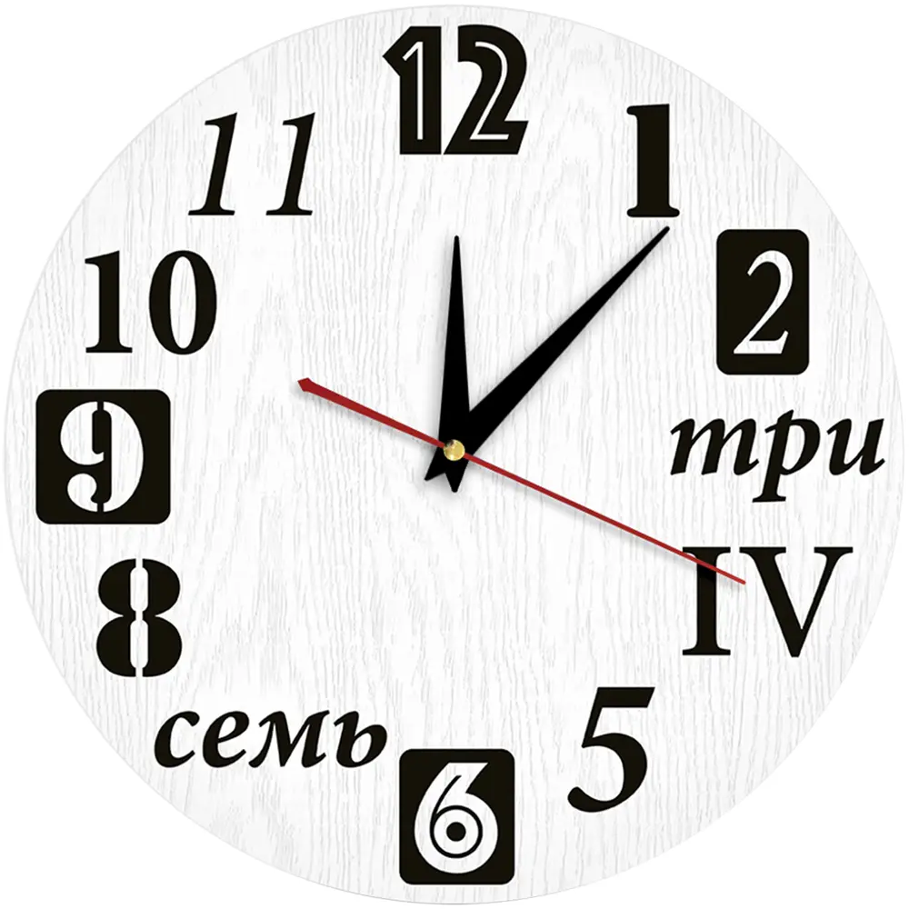 Настенные часы Разнообразные цифры 30x30 см 82882499 STLM-2195271 Santreyd hi-tech