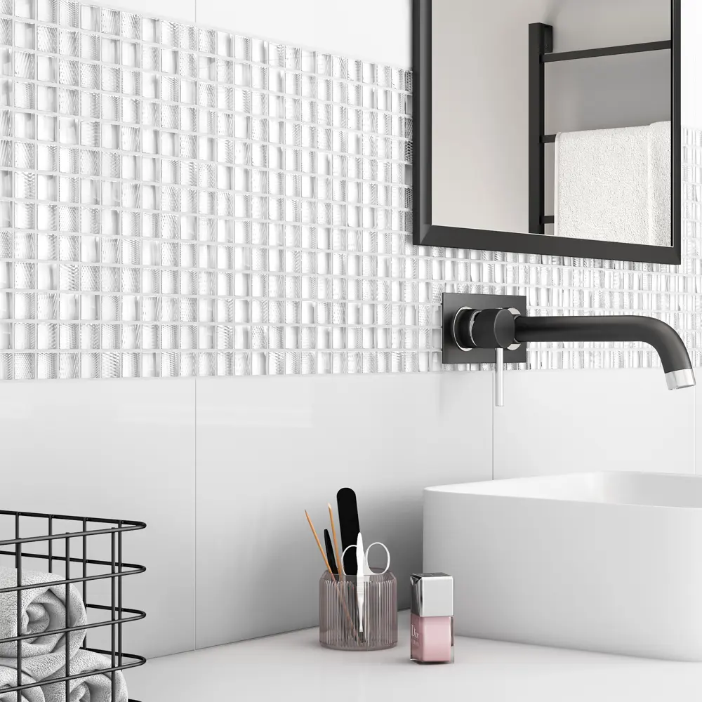 Мозаика Artens Glass 30х30 см стекло цвет белый STLM-2028889 - Вид №4