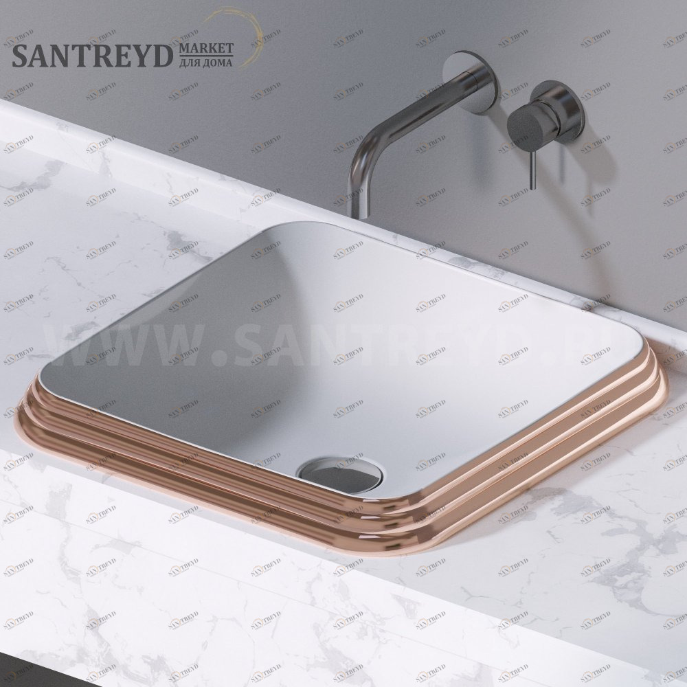 L609257 Накладная раковина под столешницу  квадратная A. e T. Italia GLASS AeT ITALIA