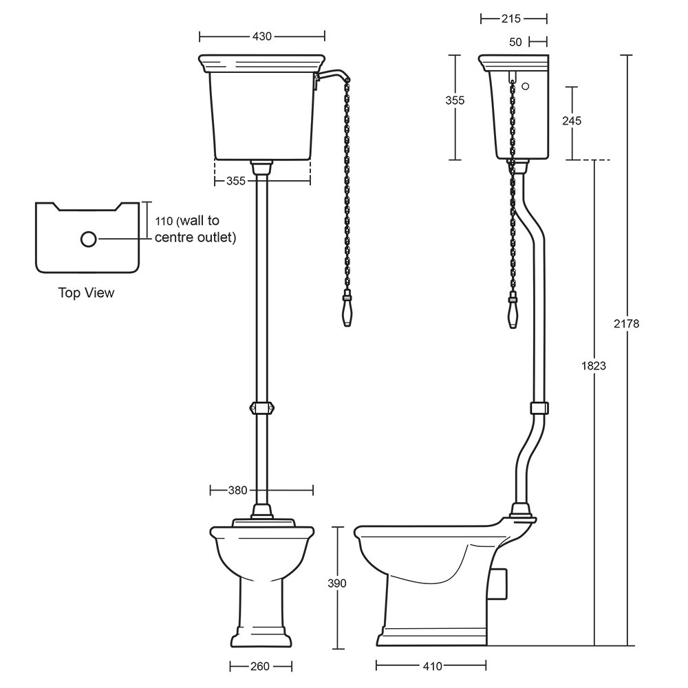 IMSR99 Кастрюля Bergier, бачок высокого уровня и кронштейны бачка с керамической пластиной Bergier Imperial  - Вид №2