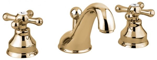 12033BR Смеситель Deco Classic с донным клапаном для раковины на 3 отверстия, цвет бронза EMMEVI Decò classic