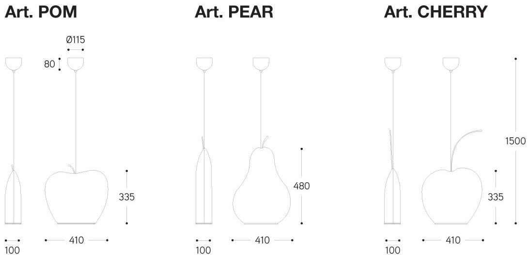 Aldo Bernardi Подвесной светильник из керамики Fruits sun-id-1423226 - Вид №4