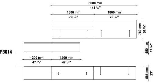 B&B Italia Настенный модульный подвесной книжный шкаф Pab sun-id-1468342 - Вид №7