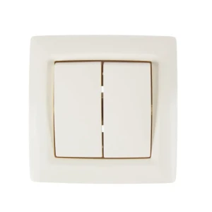 Выключатель встраиваемый Reone 2 клавиши, цвет слоновая кость