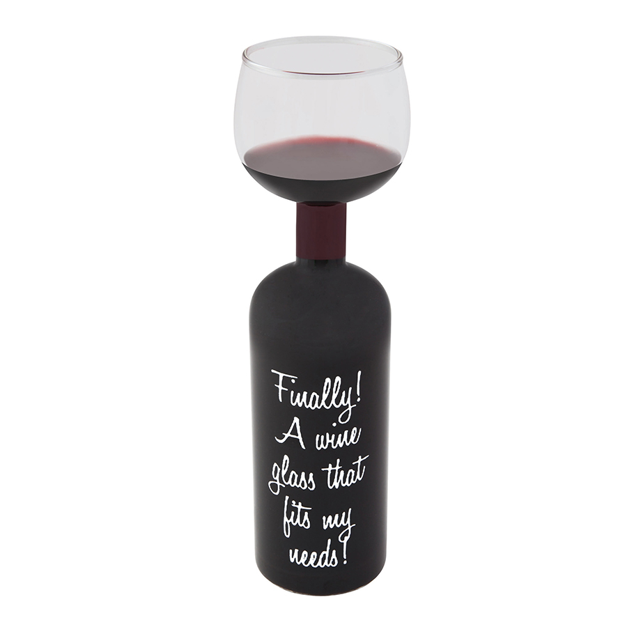 Бокал бутылка 750 мл wine bottle glass BIGMOUTH ДИЗАЙНЕРСКИЕ 00-3862991 Прозрачный  - Вид №1