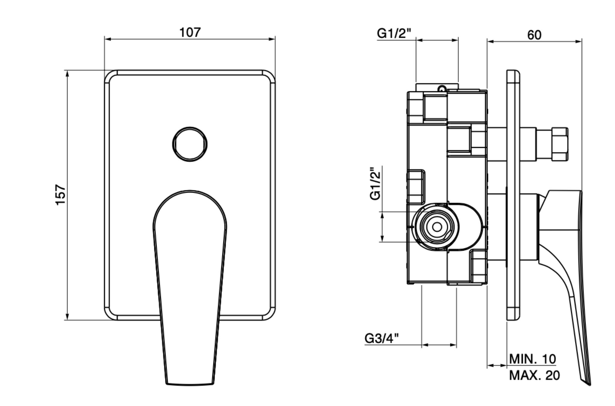 Дистанционное управление на стене GATTONI Mach 10 ARCH-00134404 - Вид №2