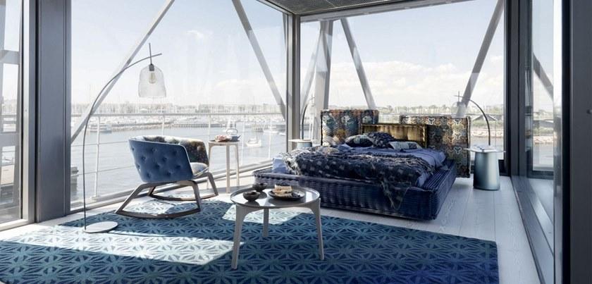 Roche Bobois Кровать с обивкой из ткани Mah jong sun-id-1395477 - Вид №3