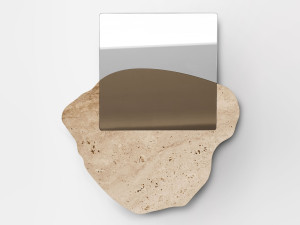 Квадратное зеркало из травертина