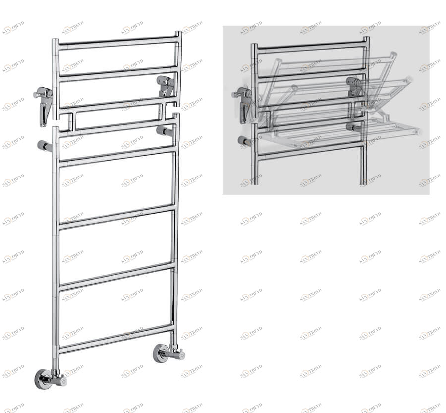 Полотенцесушитель водяной 483 Sereno Margaroli Ø25мм (с откидывающейся полкой)