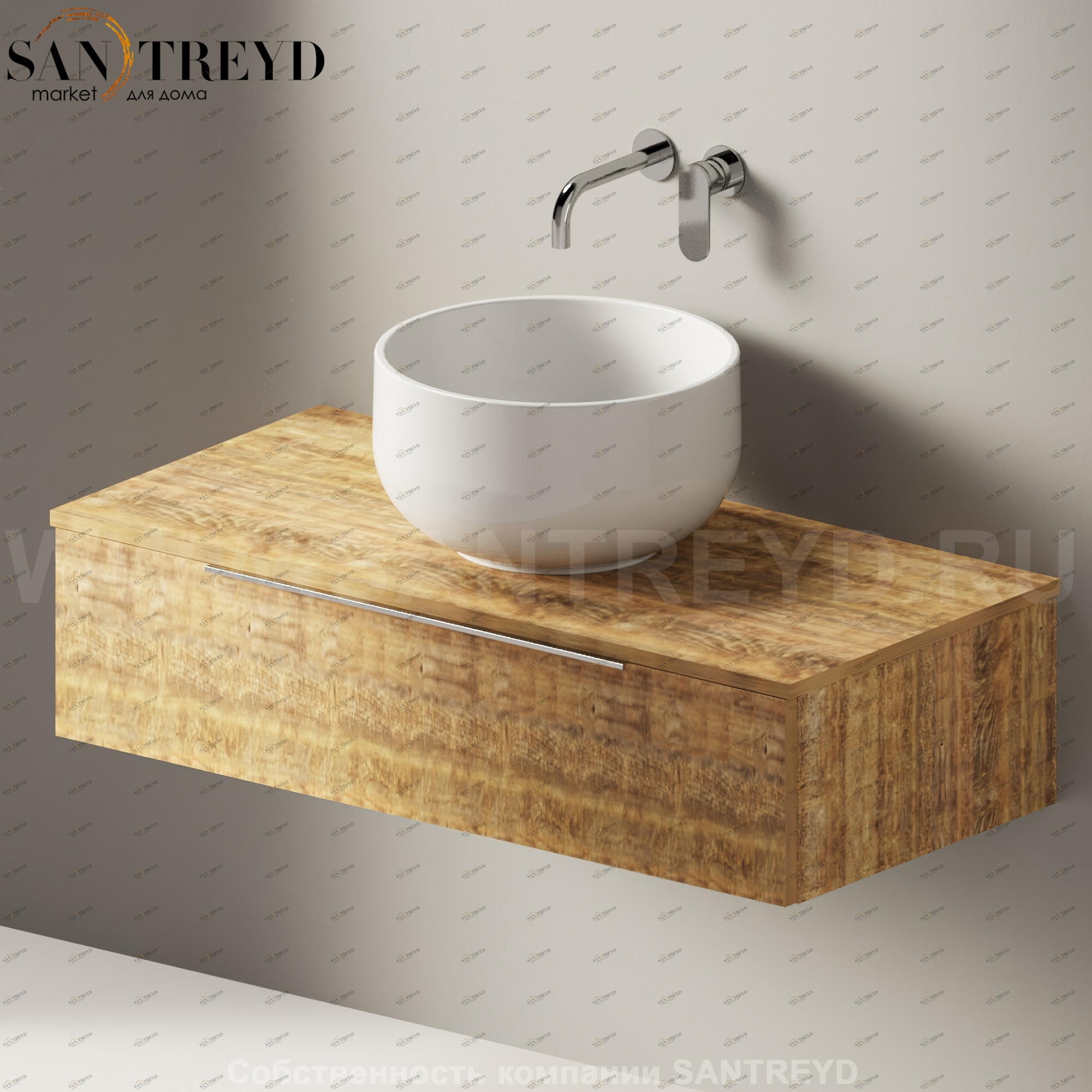 Flaminia BOX Настенная тумба для раковины 105 см с 1 ящиком BX969.WW Ceramica Flaminia BX969WW