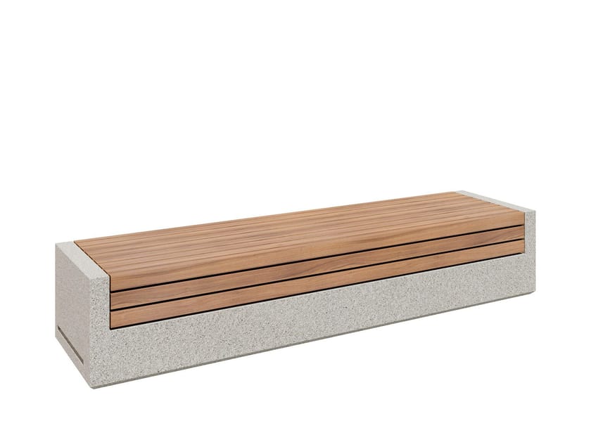 Скамейка из ироко и бетона без спинки amop Comporta ARCH-00100597