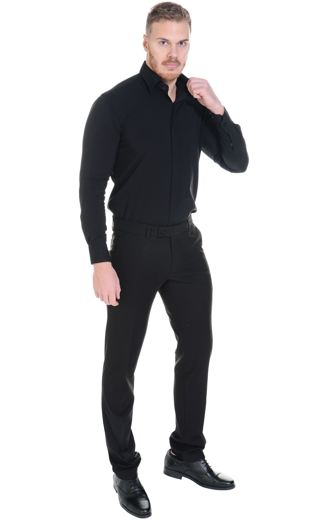 5030110 Рубашка мужская  black El-Risto  Корпоративная одежда  размер 44/182-188  - Вид №8