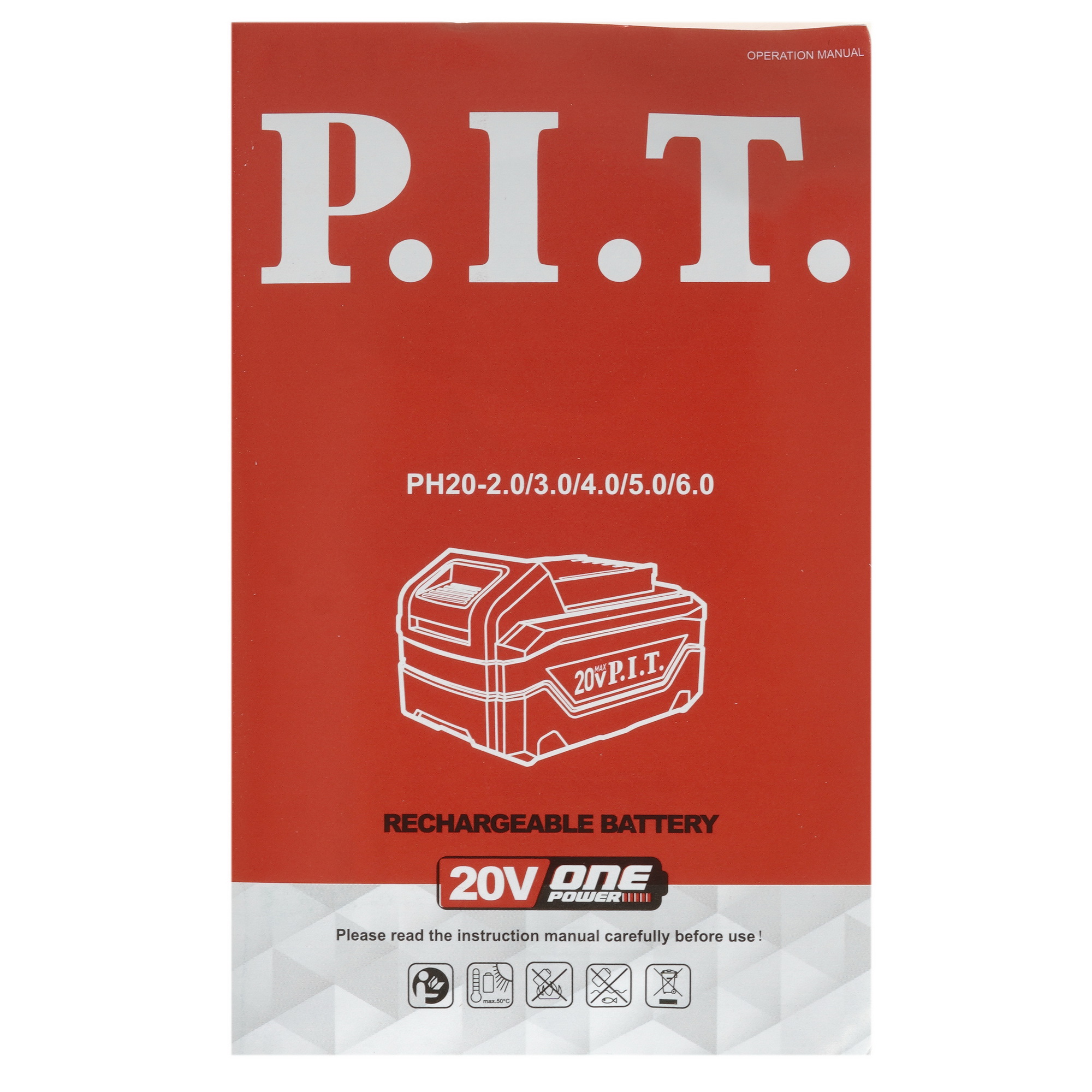 Аккумулятор P.I.T. PH-20-2.0 OnePower 20V 9903857 PIT STDN-0087973 - Вид №3
