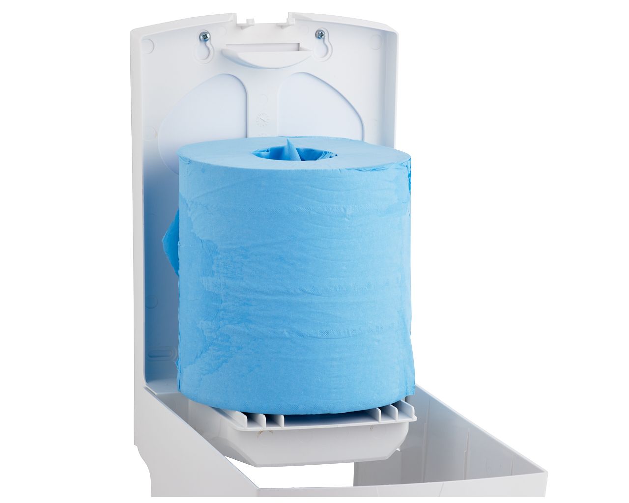 CTS101 Контейнер для бумажных полотенец в рулонах TOP MAXI, АБС-пластик, белый, серое окно Merida  - Вид №3