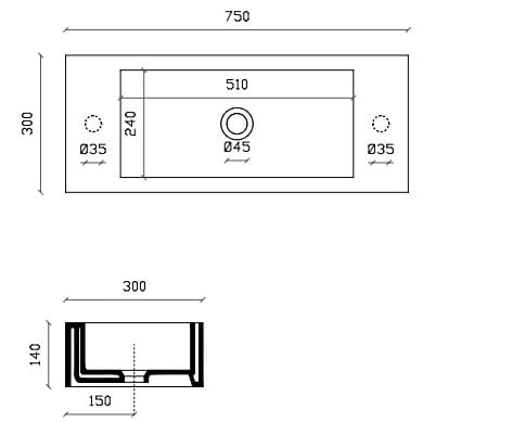 Керамическая прямоугольная столешница Galassia плюс дизайн ARCH-00033397 - Вид №2