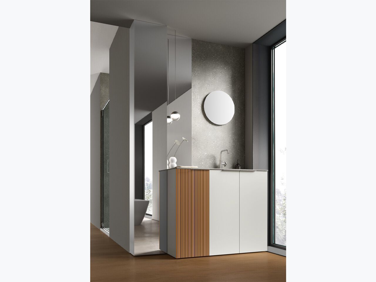 Напольный умывальник с дверцами ARCOM Поллок текстуры ARCH-00014169