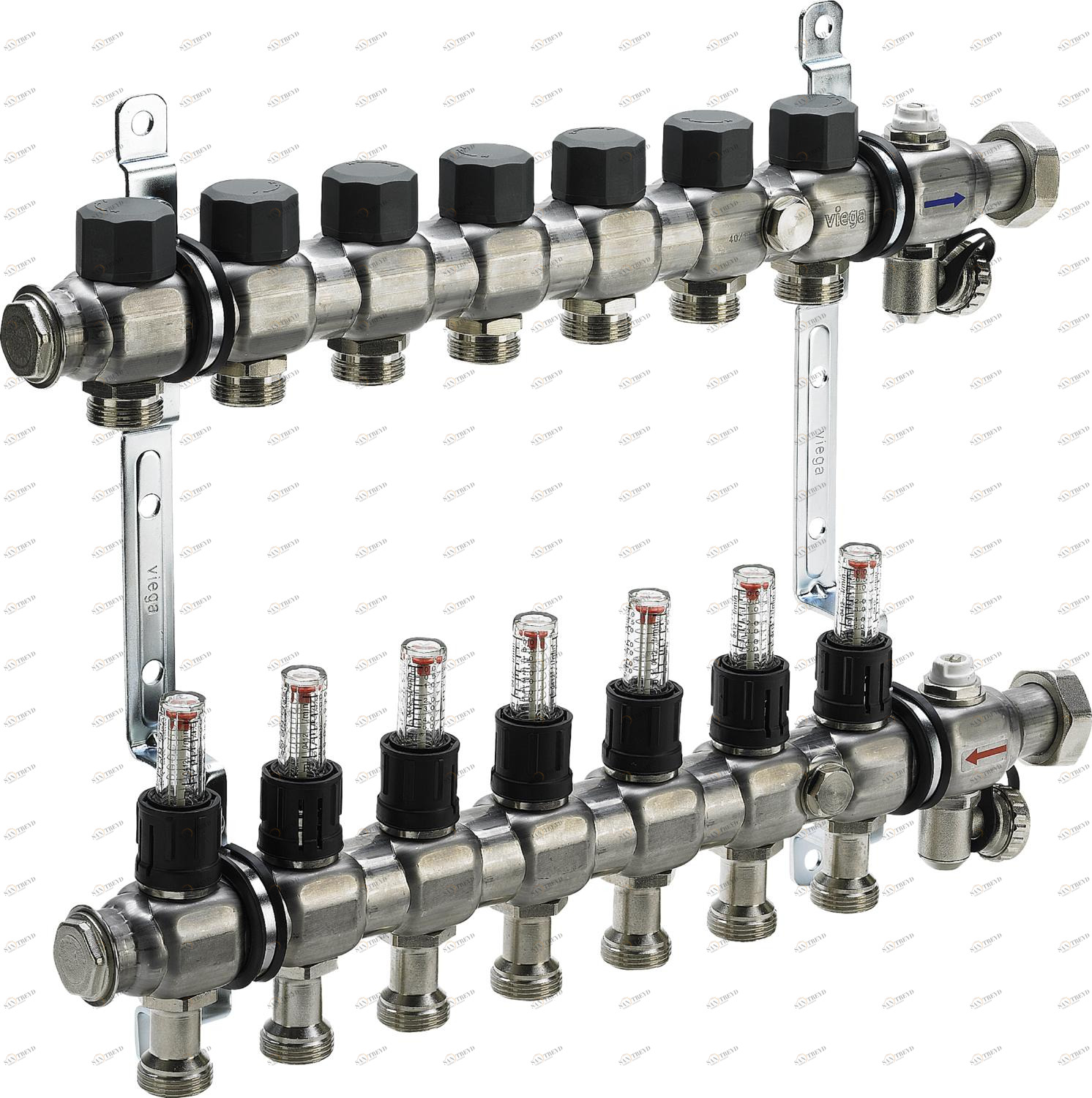696 023 1) Модель 1005 Трубопроводные системы  Fonterra панельное отопление  Коллекторы  Нержавеющая сталь Santreyd 