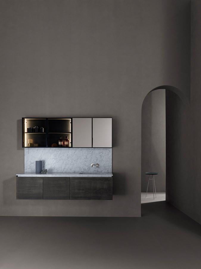 INBANI Тумба под умывальник из дерева с зеркальными дверцами Strato sun-id-1474501 - Вид №4