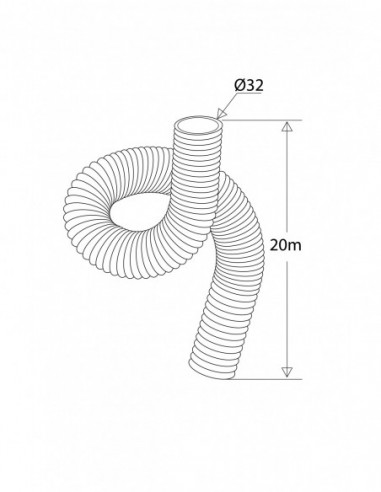 810700 060 00  Гибкий армированный соединитель, Д. 32 мм, Л. 20 м, поставляется в кольце. Valentin Серый  - Вид №2