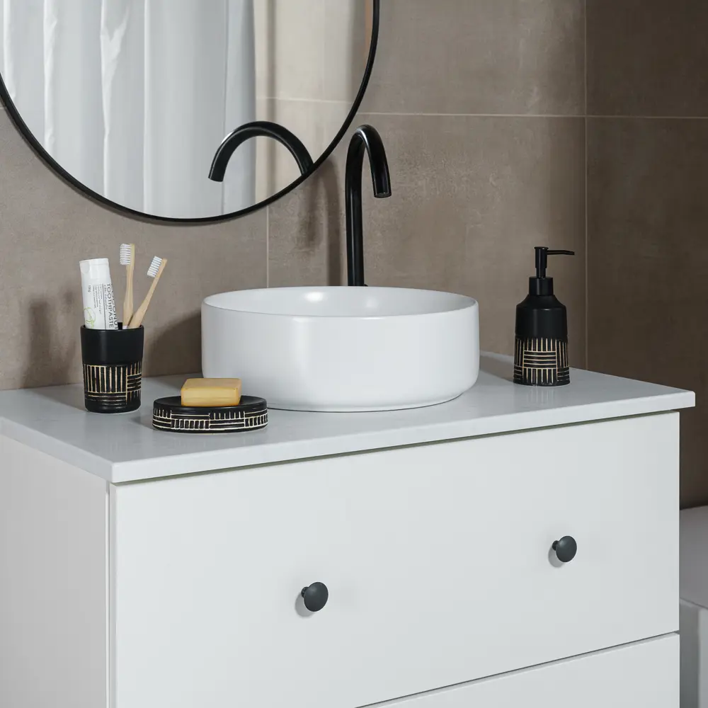 VERRAN Jamaa — керамический стакан для зубных щеток в элегантном черном цвете 89384105 STLM-1568161 - Вид №5