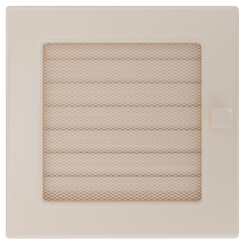 Вентиляционная решетка Kratki 17х17 с жалюзи (кремовая) 2983 - Вид №1