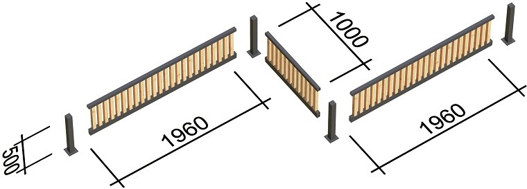 91103888 Забор 10501 h 50 см толщина 2 мм RackS STLM-0485793 LASPERGOLAS