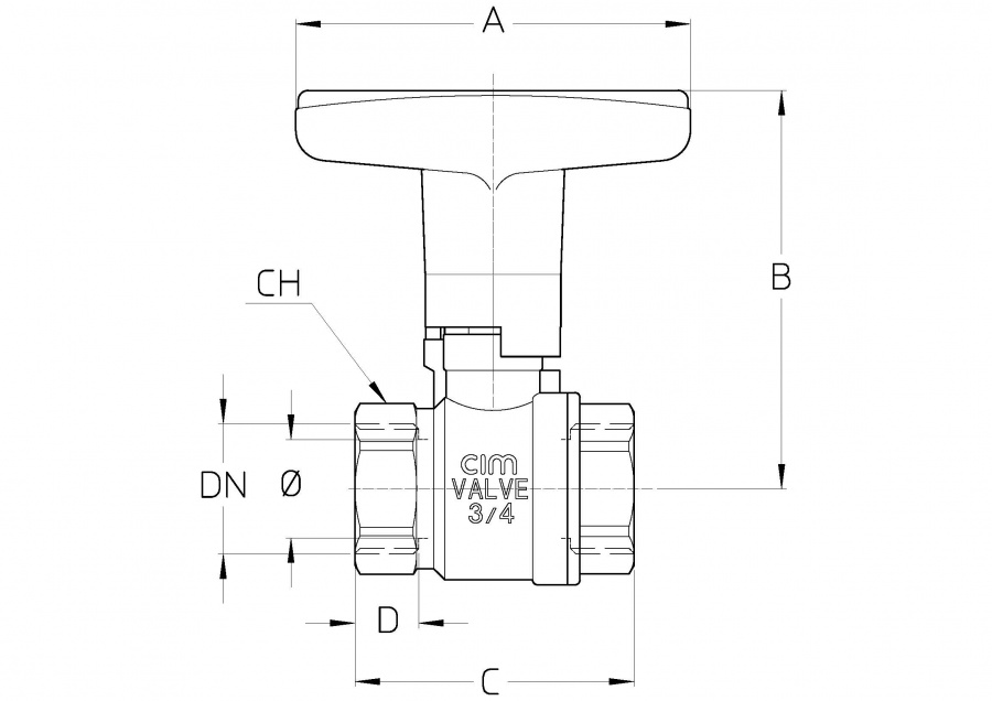 CIMBERIO CIM A14 Шаровой полнопроходной кран серии Т14 - CIM A14  - Вид №1