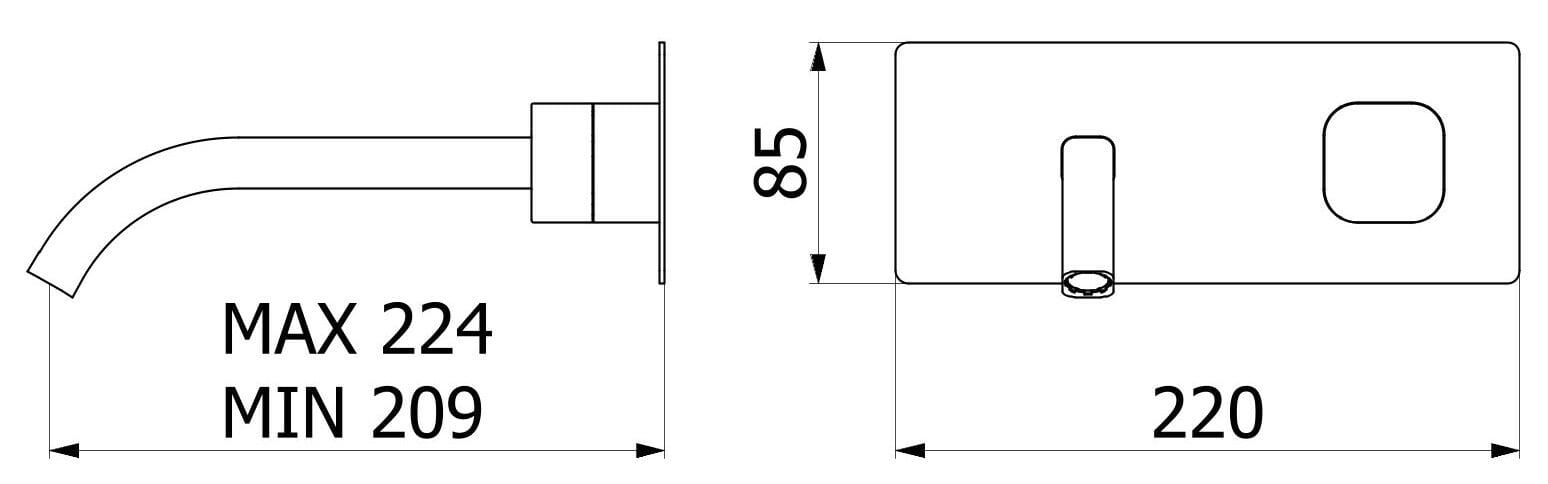 Однорычажный настенный смеситель для раковины с 2 отверстиями IB Elio ARCH-00105528 - Вид №24