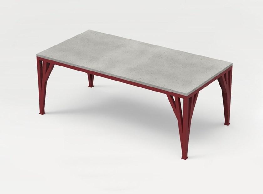 CO33 Прямоугольный бетонный стол со стальным основанием Tabula Blte1 - Вид №3