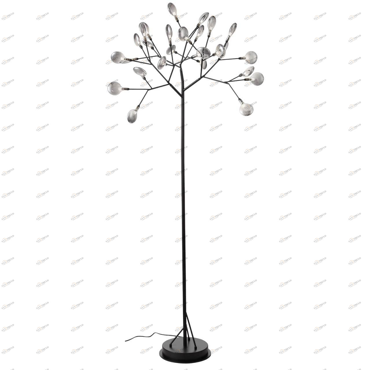 Торшер светодиодный 180х80 см черный с дымчатым Riccardo SL411.415.27 ST LUCE ФЛОРИСТИКА 00-3889410 Серый;черный 