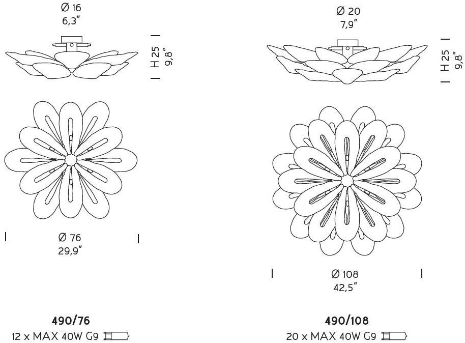 Sylcom Стеклянный потолочный светильник Gabbiano 490 - Вид №4