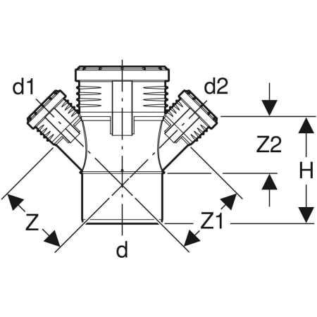 390.569.14.1 Крестовина Geberit Silent-PP 45° Geberit  - Вид №3
