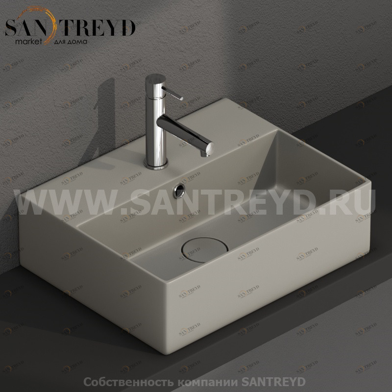 IN046CC Подвесная раковина настенная прямоугольная Ceramica Globo T-EDGE серая