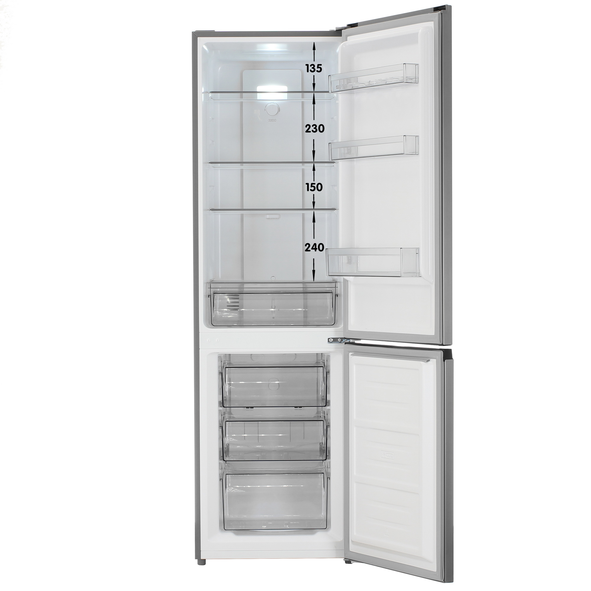 9194085 Холодильник с морозильником   WILLMARK RFN-365NFX серый STDN-0085470 - Вид №1