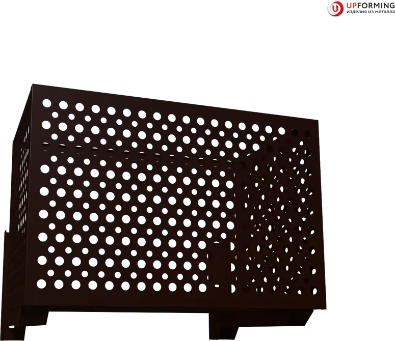91611123 Короб для наружного блока кондиционера на фасад 900x600x550 мм коричневый рисунок кружок STLM-0851307