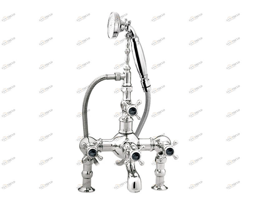 035011.N00.30 Душевой набор для террасы с черным фарфором Античная латунь Mestre RETRO