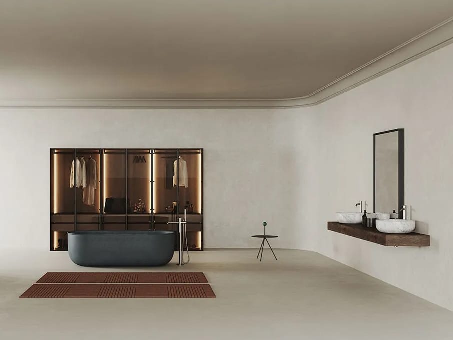 Модульный шкаф для ванной комнаты из МДФ со стеклянными дверцами Inbani слой ARCH-00073459 - Вид №8