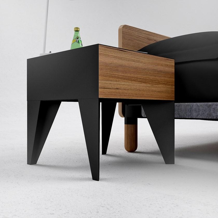 ODESD2 Прикроватная тумба из дуба и фанеры из стального шпона E sun-id-1476482 - Вид №6