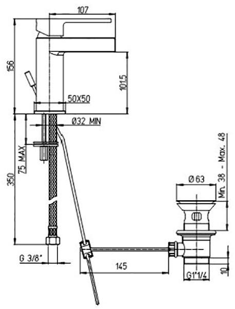 Paini Dax 84CR211WFRKM смеситель для раковины с донным клапаном  - Вид №1