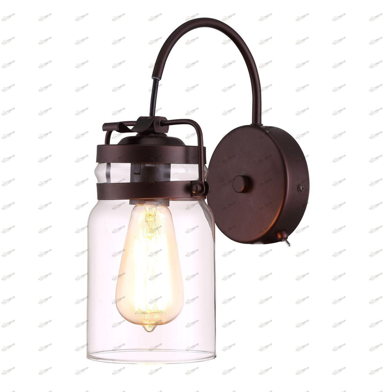 Бра Arte Lamp Bene A9179AP-1CK ARTE LAMP ПОД СТАРИНУ, ФОНАРЬ 109754 Коричневый;прозрачный 