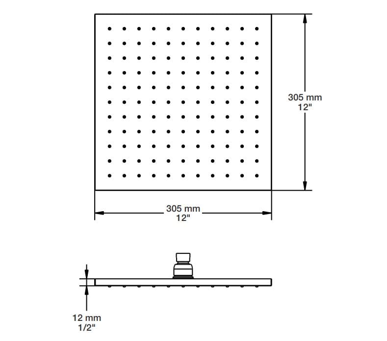 Квадратная потолочная душевая головка BARIL TET-1212-04 ARCH-00148405 - Вид №2