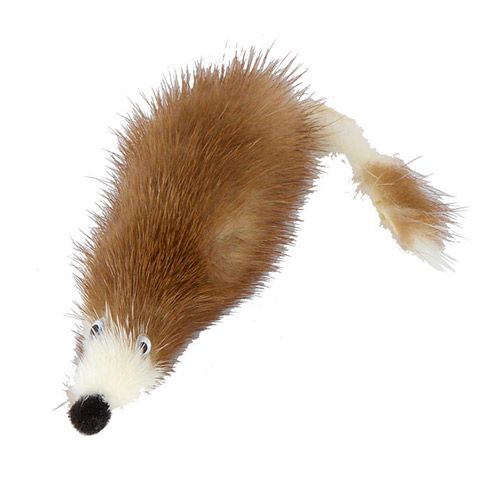 ПР0042332 Игрушка для кошек Мышь норка M на картоне с еврослотом GoSi 