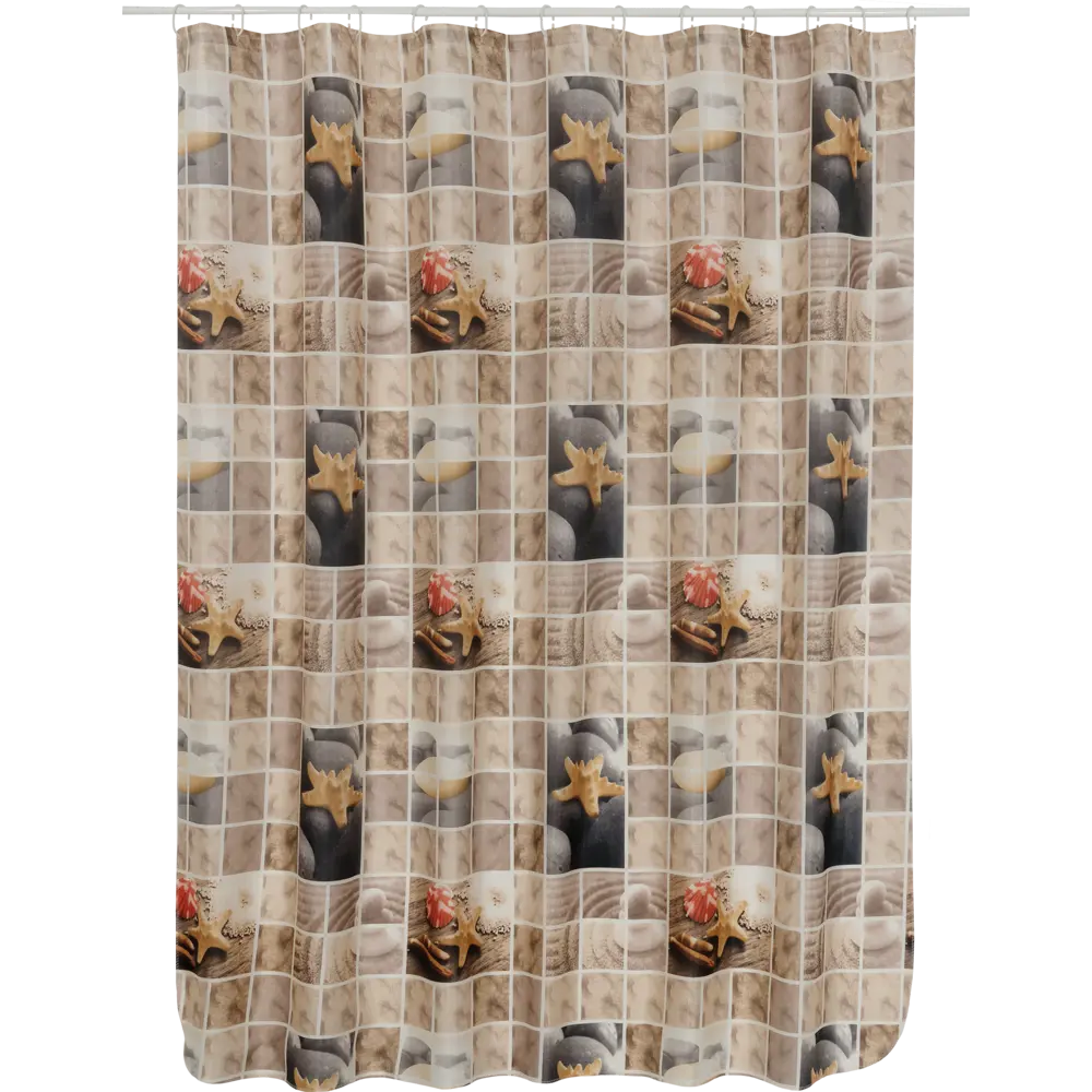 Штора для ванной комнаты «Спа» 180х180 см цвет бежевый ВИЛИНА Полиэстер STLM-2159749 - Вид №1