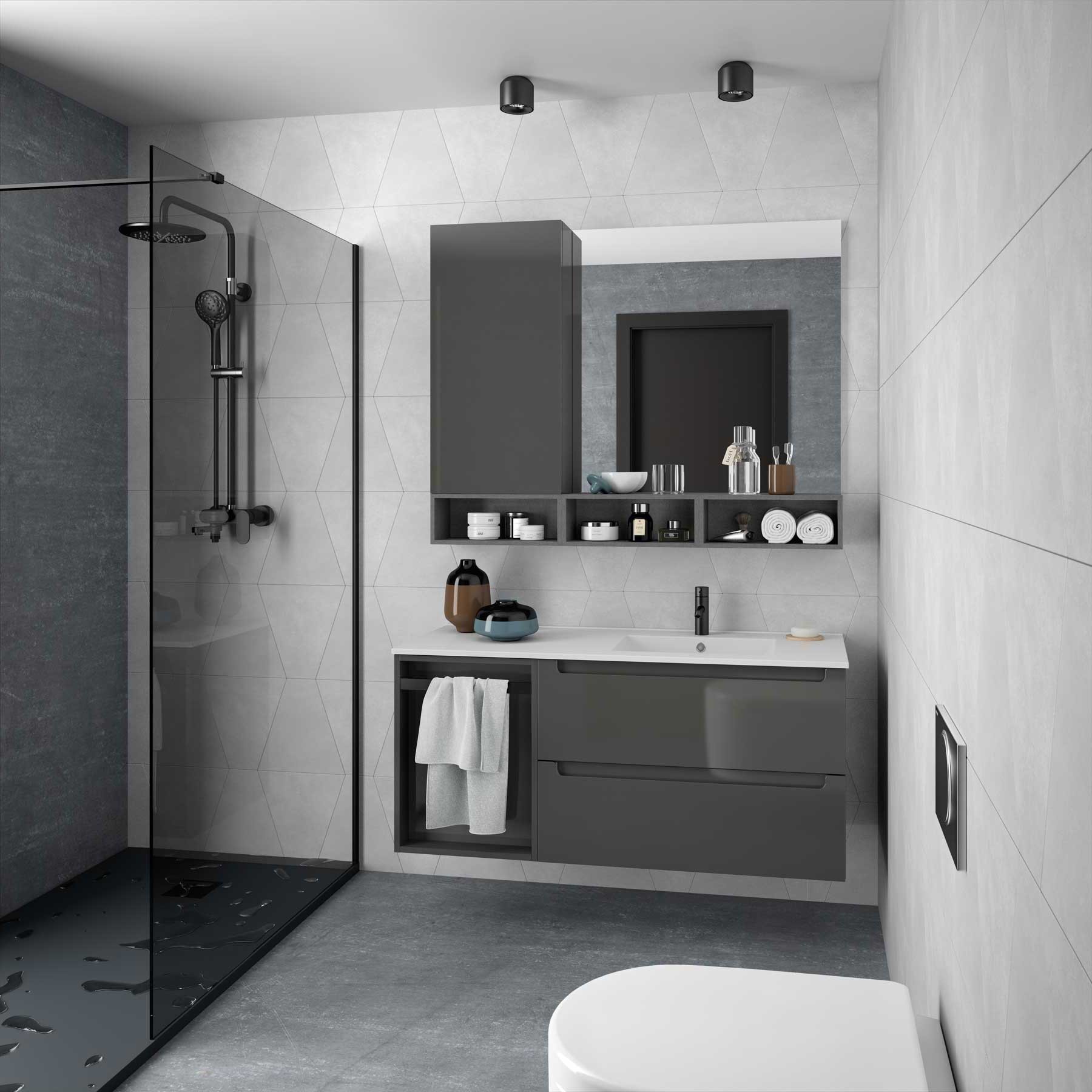 20746 SALGAR Раковина IBERIA 1210 Тумба слева БЕЛЫЙ ФАРФОР 1210 x 20 x 460 мм  - Вид №2