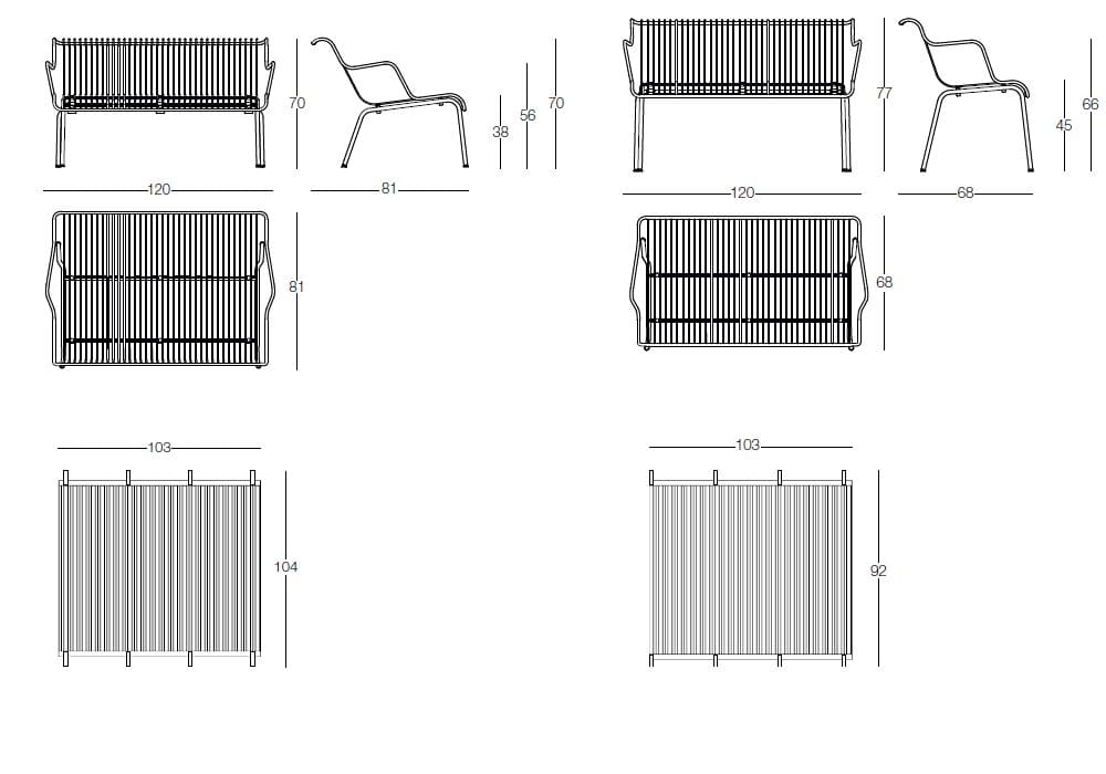 Стальная садовая скамейка со спинкой Magis Юг ARCH-00030671 - Вид №23