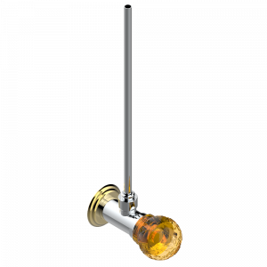 U5A-181/S Кран запорный 1/2" стильный регулируемый с 30 cм трубкой Thg-paris Flore Хром/золото