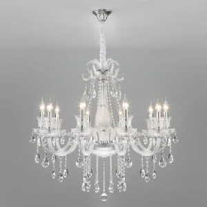 Люстра хрустальная подвесная белая 10 ламп Bogates Gabrielle Strotskis 336/10 BOGATES ДИЗАЙНЕРСКИЕ, GABRIELLE 00-3834044 Белый